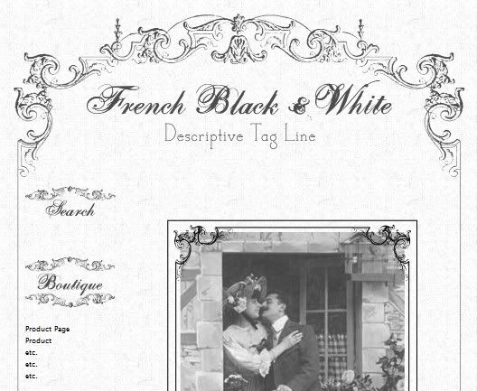 French Black & White Web Design ~ Elegant Simplicity